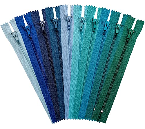 ziptoi Reißverschluss 22 cm - nicht teilbar - sortiert 10 Stk. in 10 Farben (021-030) von ziptoi