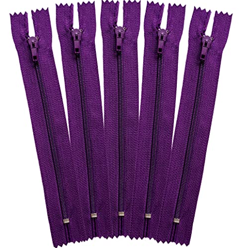 ziptoi Reißverschluss nicht teilbar 18 cm 5 Stück lila Farbe 17 von ziptoi