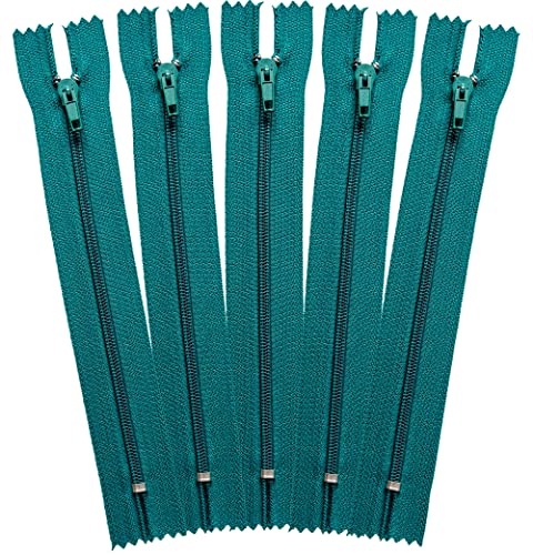 ziptoi Reißverschluss nicht teilbar 30 cm 5 Stück smaragdgrün Farbe 29 von ziptoi