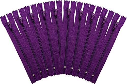 ziptoi Reißverschluss nicht teilbar 35 cm 10 Stück lila Farbe 17 von ziptoi
