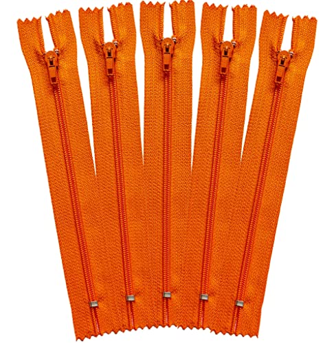 ziptoi Reißverschluss nicht teilbar 50 cm 5 Stück orange Farbe 08 von ziptoi