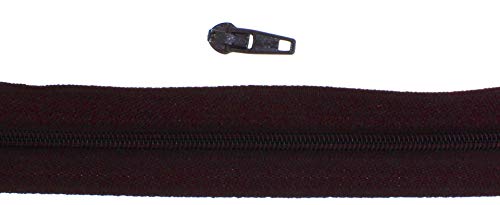 zipworld Endlos - Reißverschluss 3mm Kunststoff Spiral, versch. Längen und Farben (Dunkelbraun - 304, 20 Meter + 50 Zipper (separat) GP=m/1,11€) von zipworld