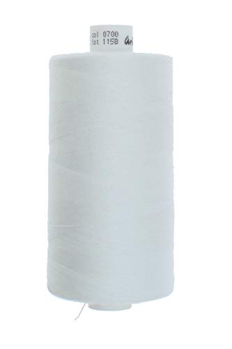 zipworld Polyester - Nähgarn 1000 Meter/Rollen in 4 Stärken erhältlich (2-weiss-700, Stärke 120 - fein - leicht) von zipworld