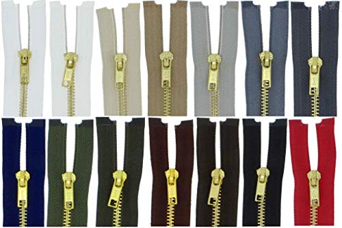 zipworld Reißverschlüsse Gold-Metall Reißverschluss 5mm teilbar (schwarz - 322, 70cm) von zipworld