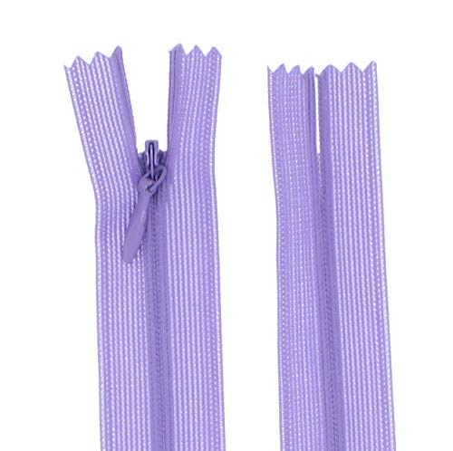 zipworld Reißverschluss Nahtverdeckt Verdeckte Nylon Reißverschlüsse Nicht-teilbar 3mm (Flieder - 167, 60cm) von zipworld
