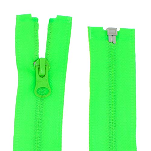 zipworld Reißverschluss PW Wasserdicht Reißverschlüsse Kunststoff teilbar (neongrün - 333, 65cm) von zipworld