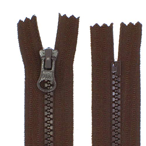 zipworld Reißverschluss PZn Kunststoff/Plastik Reißverschlüsse 5-6mm Nicht-teilbar (Schokobraun - 303, Wunschlänge nach dem Kauf selber angeben z.B. 18cm) von zipworld