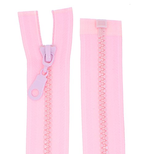 zipworld Reißverschluss Plastik/Kunststoff Reißverschlüsse mit mittelgroben Zähnen teilbar 5mm (rosa, 100cm) von zipworld