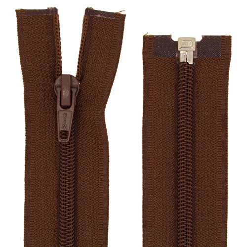 zipworld Reißverschluss teilbar PS Kunststoff Spiral 5mm Plastik-Reißverschlüsse (105cm, Schokobraun - 303) von zipworld