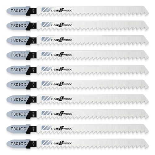 10 Stück Stichsägeblatt Set, T301CD T-Schaft Stichsägeblätter 116 mm für Holz PVC Kunststoff, extra lang, gerade und Kurvenschnitte, langlebig, kompatibel mit den meisten handelsüblichen Stichsägen von zizitips