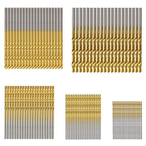 100 Stück HSS Bohrer Set Metall Spiralbohrer Set in 5 Größen 1/1,5/2/2,5/3 mm – Titanbeschichtete Mini-Bohrer für Holz, Metall, Kunststoff – Für Akkubohrer & Handbohrmaschinen geeignet 100 Stück HSS Bohrer Set Metall Spiralbohrer Set in 5 Größen 1/1,5/2/2,5/3 mm – Titanbeschichtete Mini-Bohrer für Holz, Metall, Kunststoff – Für Akkubohrer & Handbohrmaschinen geeignet von zizitips