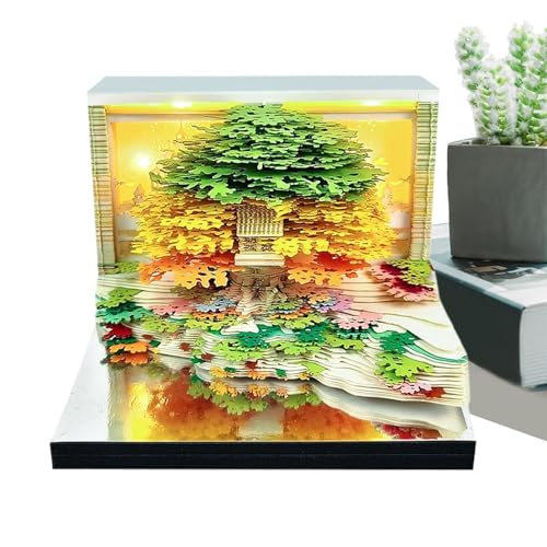 zjhukfmc 3D Notizblock - Skulptur Kalender 2026 - Abreißbares Blumenbaum-Design Memo Block Für Unterricht Schule Pendeln Training Weihnachtsfeiertag Lehrer von zjhukfmc