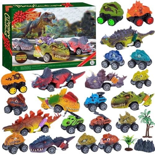 zjhukfmc Adventskalender | Dinosaurier Auto 24 Countdown Set | Festiver Schmuck Spaß Spielzeug Für Geburtstag Feiertag Aktivitäten Belohnung Versammlung | Junge Mädchen Ab 3 Jahre Kinder von zjhukfmc