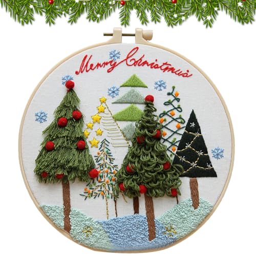 zjhukfmc DIY Kreuzstich-Set | Weihnachtsmann-Stickset,Tragbare Weihnachtskreuz-Sets, DIY-Nadelspitzen-Set für Anfänger, Erwachsene und Kinder von zjhukfmc
