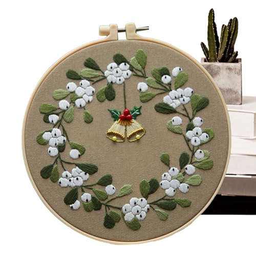 zjhukfmc Frohe Weihnachten Stickset Ornamente,DIY gestickte Kreuz-Kits - Weihnachten DIY Hand Winter Stickset für Anfänger Erwachsene Kinder von zjhukfmc