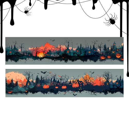 zjhukfmc Gothic Bastel-Streifendekor - Halloween Vintage Klebeband,Sticker Rollen für Basteltagebücher Geschenkverpackung Schule Fest von zjhukfmc