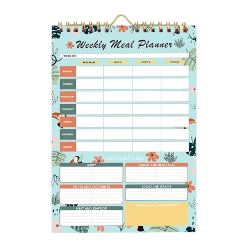 zjhukfmc Meal Prep Notizbuch, Abreißblock Für Ernährung & Wohlbefinden Mit Vintage Design Notizbuch Für Jugendliche Mädchen Sportler Familie, Gesunder Ernährungsplan Notizblock Für Familie Jugendliche von zjhukfmc