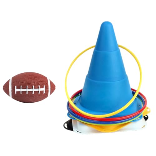 zjhukfmc Ringwurfspiel, Ringwurfspielzeug,Outdoor-Yard-Spiel | 12 Wurfringe, 4 Kegel, Wurfspiel für den Hinterhof, Rasenspiel für Kinder und Erwachsene von zjhukfmc