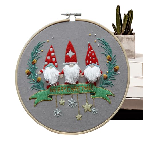 zjhukfmc Weihnachtsornament-DIY-Bastelset | Kreuzstich-Ornament-Set | Tragbare Weihnachtskreuz-Sets, DIY-Nadelspitzen-Set für Anfänger, Erwachsene und Kinder von zjhukfmc