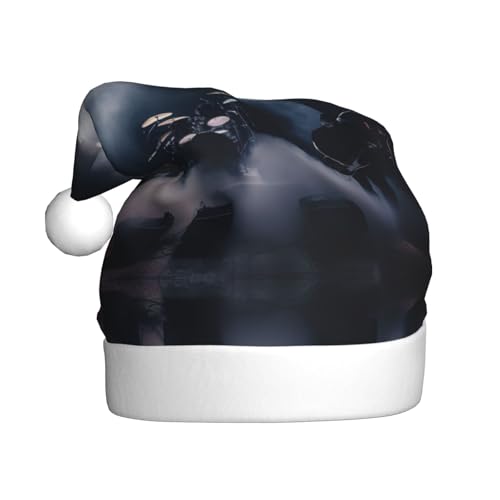 zkyfll Black Smoke Music3 Lustiger Plüsch-Weihnachtsmann-Hut für Erwachsene, Weihnachtsfeier von zkyfll
