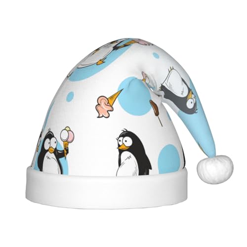 zkyfll Niedliche Pinguine Druck Weihnachtsmannmütze klein Größe, Weihnachtsgeschenke Plüsch lustige Weihnachtsmütze, Party von zkyfll
