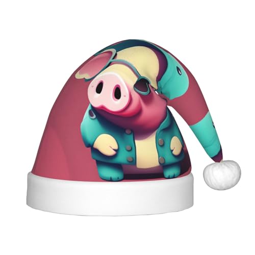 zkyfll Niedlicher Weihnachtsmannhut mit Schweinefleischdruck, kleine Größe, Weihnachtsgeschenke, lustiger Weihnachtshut, Partyhut zkyfll Niedlicher Weihnachtsmannhut mit Schweinefleischdruck, kleine Größe, Weihnachtsgeschenke, lustiger Weihnachtshut, Partyhut von zkyfll