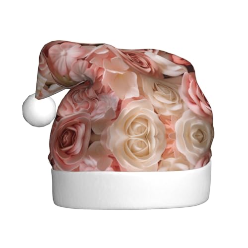 zkyfll Schöner Weihnachtsmannhut mit Blumen-Kuchenmuster, 3 Stück, für Erwachsene, Weihnachtsfeier von zkyfll
