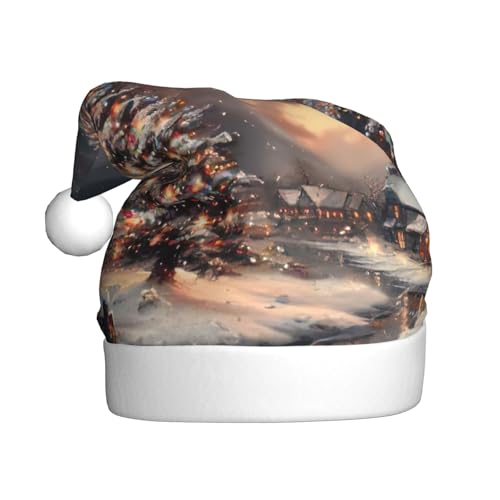 zkyfll Weihnachtsmann-Hut mit Aufdruck "Frohe Weihnachten" für Erwachsene, Weihnachtsfeier von zkyfll