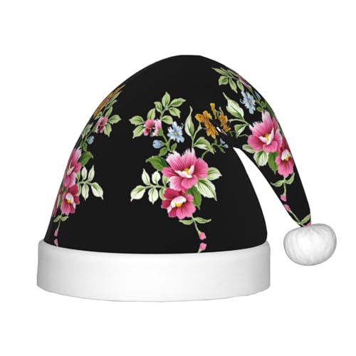 zkyfll Weihnachtsmann-Hut mit Blumenmuster, handbemalt, kleine Größe, Weihnachtsgeschenke, lustiger Plüsch-Weihnachtshut, Party von zkyfll