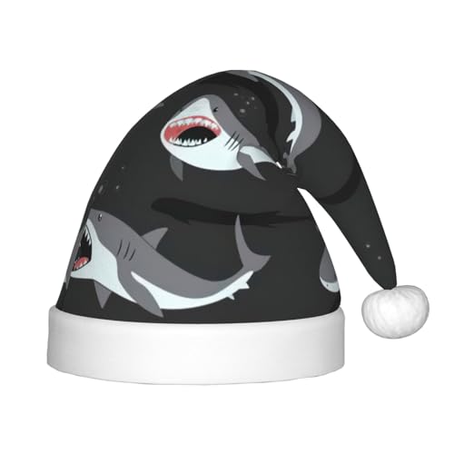 zkyfll Weihnachtsmann-Hut mit Hai-Muster, kleine Größe, Weihnachtsgeschenke, lustiger Weihnachtshut, Partyhut von zkyfll