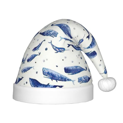 zkyfll Weihnachtsmann-Hut mit blauem Wal, kleine Größe, Weihnachtsgeschenke, lustiger Weihnachtshut, Partyhut von zkyfll