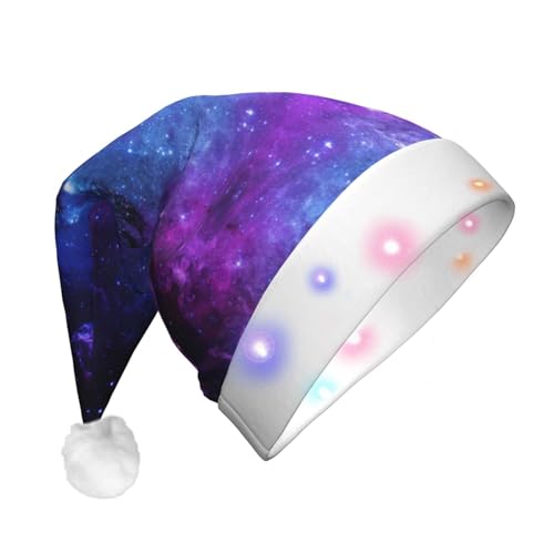 zkyfll Weihnachtsmannhut mit Galaxy-Druck, lustiger Weihnachtshut für Erwachsene, Weihnachtsfeier von zkyfll