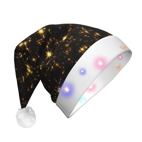 zkyfll Weihnachtsmannhut mit Gold- und Schwarzdruck, lustiger Weihnachtshut für Erwachsene, Weihnachtsfeier von zkyfll