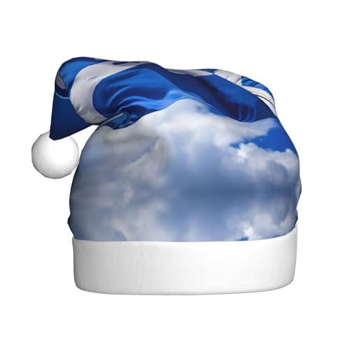 zkyfll Weihnachtsmannhut mit Honduras-Flagge, blau, 3 Stück, für Erwachsene, Weihnachtsfeier von zkyfll