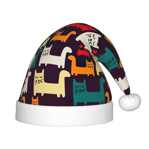 zkyfll Weihnachtsmannhut mit Katzendruck, kleine Größe, Weihnachtsgeschenke, lustiger Weihnachtshut, Partyhut zkyfll Weihnachtsmannhut mit Katzendruck, kleine Größe, Weihnachtsgeschenke, lustiger Weihnachtshut, Partyhut von zkyfll