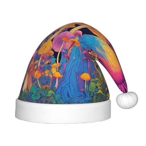 zkyfll Weihnachtsmannhut mit Pilz-Druck, kleine Größe, Weihnachtsgeschenke, lustiger Weihnachtshut, Partyhut zkyfll Weihnachtsmannhut mit Pilz-Druck, kleine Größe, Weihnachtsgeschenke, lustiger Weihnachtshut, Partyhut von zkyfll