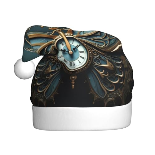 zkyfll Weihnachtsmannhut mit Schmetterlingsmotiv, Weihnachtsmütze für Erwachsene, Weihnachtsfeier von zkyfll