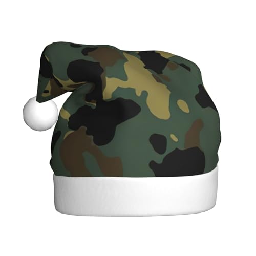 zkyfll Weihnachtsmütze mit Camouflage-Muster, Plüsch, lustige Weihnachtsmütze für Erwachsene, Weihnachtsfeier von zkyfll