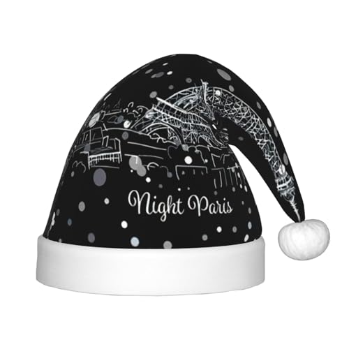 zkyfll Weihnachtsmütze mit Eiffelturm-Aufdruck, kleine Größe, Weihnachtsgeschenke, Plüsch, lustige Weihnachtsmütze, Party von zkyfll