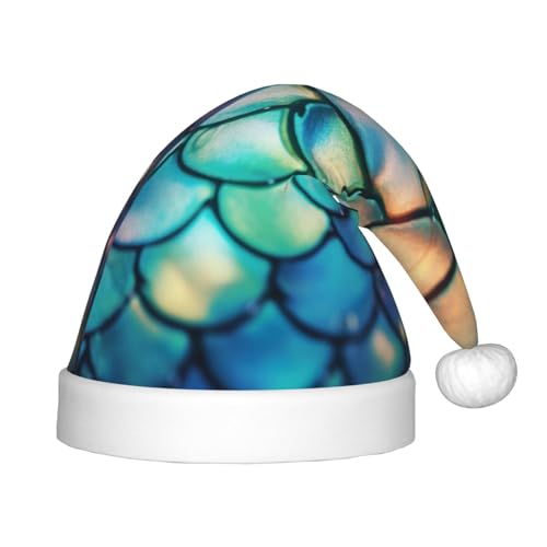 zkyfll Weihnachtsmütze mit Fischschuppen-Druck, kleine Größe, Weihnachtsgeschenke, Plüsch, lustige Weihnachtsmütze, Party von zkyfll