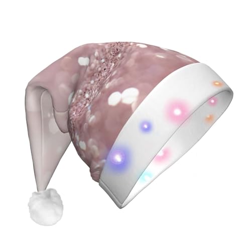 zkyfll Weihnachtsmütze mit Glitzer-Aufdruck, Plüsch, beleuchtet, lustige Weihnachtsmütze für Erwachsene, Weihnachtsfeier von zkyfll