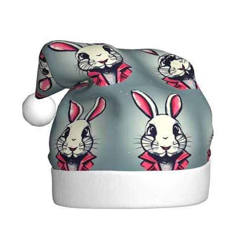 zkyfll Weihnachtsmütze mit Hasenmotiv, lustiger Weihnachtshut für Erwachsene, Weihnachtsfeier von zkyfll
