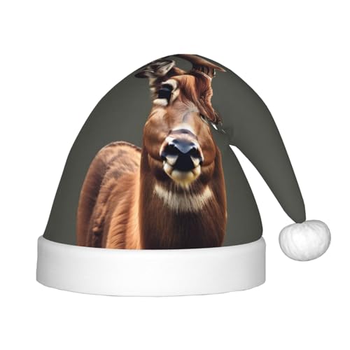 zkyfll Weihnachtsmütze mit Hirsch-Aufdruck, kleine Größe, Weihnachtsgeschenke, Plüsch, lustige Weihnachtsmütze, Party von zkyfll