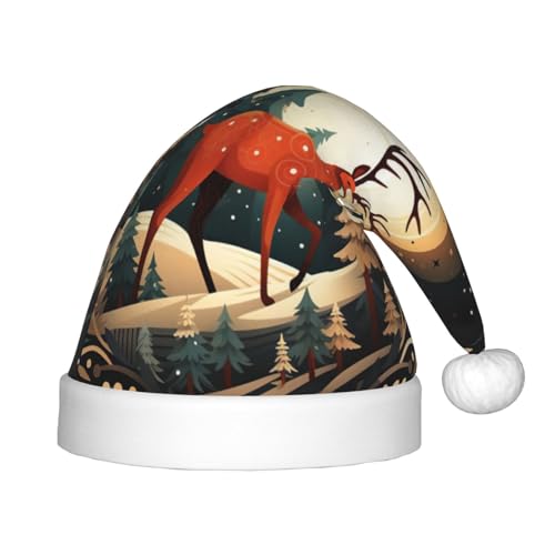 zkyfll Weihnachtsmütze mit Hirschmotiv, kleine Größe, Weihnachtsgeschenke, Plüsch, lustig, Weihnachtsmütze, Party von zkyfll