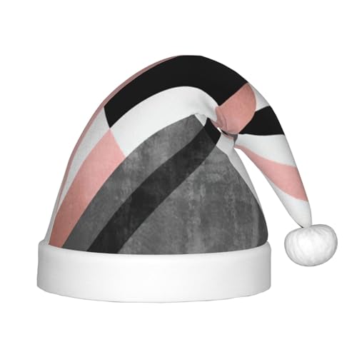zkyfll Weihnachtsmütze mit abstraktem Dreieck, gestreifter Druck, kleine Größe, Weihnachtsgeschenke, Plüsch, lustige Weihnachtsmütze, Party von zkyfll