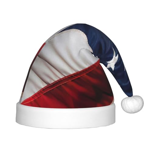 zkyfll Weihnachtsmütze mit amerikanischer Flagge, kleine Größe, Weihnachtsgeschenke, Plüsch, lustige Weihnachtsmütze, Party von zkyfll