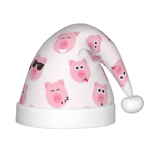 zkyfll Weihnachtsmütze mit lustigem rosa Schweinegesicht, kleine Größe, Weihnachtsgeschenke, Plüsch, lustige Weihnachtsmütze, Party von zkyfll