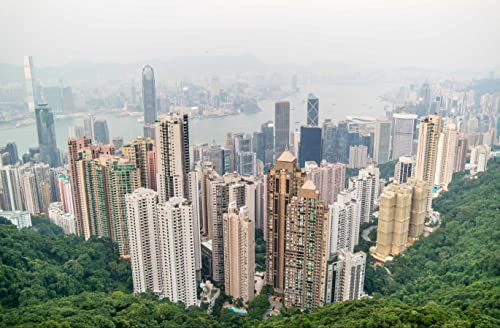 Gebäude - Hong Kong 1000 Teile in hochwertiger Pappschachtel Puzzleteile in wiederverschließbarem Beutel 50x70CM von znwrr