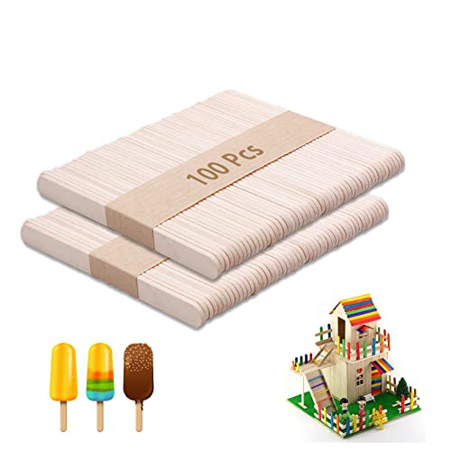 zoerbufan 100 Stück Holzstäbchen, Eisstiele Holz, Eis selber machen, Holzspachtel zum Basteln und Holz Eisstiele, Kinder, DIY, 114 mm x 10 mm x 2 mm zoerbufan 100 Stück Holzstäbchen, Eisstiele Holz, Eis selber machen, Holzspachtel zum Basteln und Holz Eisstiele, Kinder, DIY, 114 mm x 10 mm x 2 mm von zoerbufan