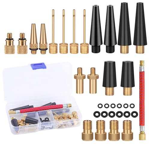 zoerbufan 33 Stück Fahrradventil Adapter Set, Autoventil Adapter und französisches Ventil Adapter mit Sortierbox, DV SV AV Französisches Ventil Adapter, Kompressor Ventiladapter,Luftpumpe Adapter zoerbufan 33 Stück Fahrradventil Adapter Set, Autoventil Adapter und französisches Ventil Adapter mit Sortierbox, DV SV AV Französisches Ventil Adapter, Kompressor Ventiladapter,Luftpumpe Adapter von zoerbufan